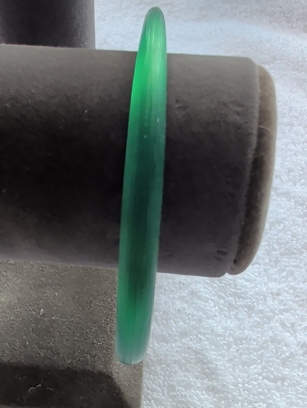 Alexis Bittar jade green lucite narrow tapered bangle